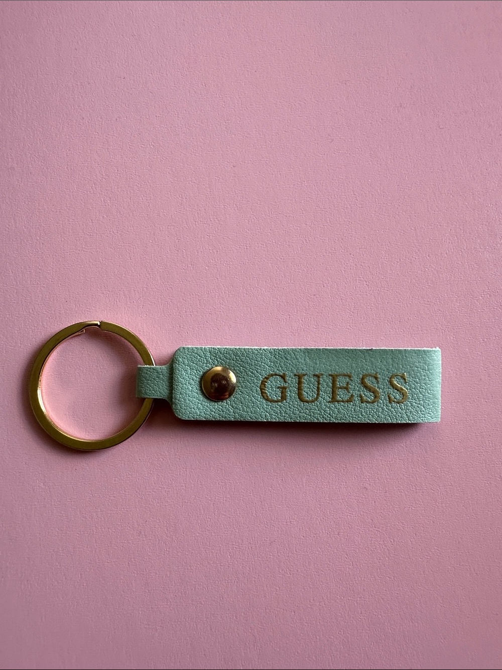 🆕 Leather Loop Key Ring – Mint